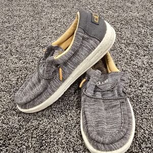 Boy's Hey Dude Charcoal and Orange Loafers